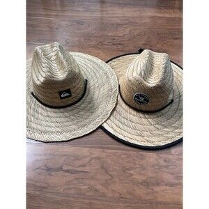 Straw Lifeguard Hats Bundle Quiksilver Size S/M + Pura Vida Costa Rica Sun Hats
